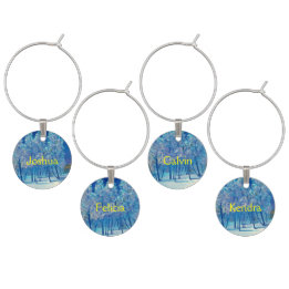 Pijnspar Boom Winter Blauwe Kerstsneeuw Wijnglashanger