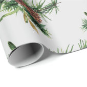 Pijnsteenkool en Evergreen Branch Wrapping Paper Cadeaupapier (Rol Hoek)