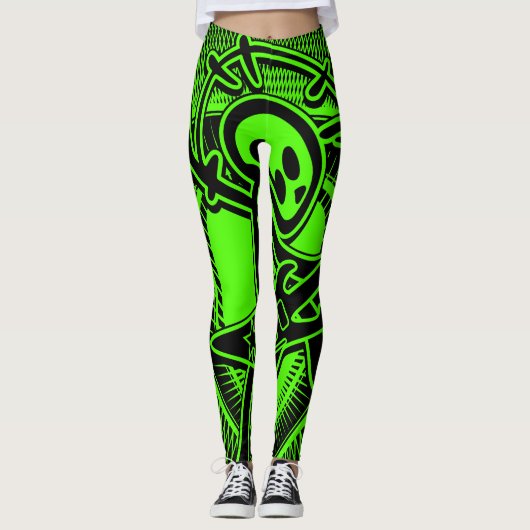 Pijnster-merk All-Over-Print Leggings (Voorkant)
