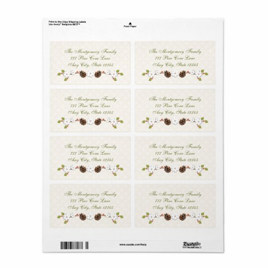 Pijnstok en Bloemlaurier en Bessen Etiket (Full Sheet)