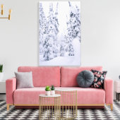 Pijnstokken met sneeuwbedekking canvas afdruk (Insitu (Woonkamer))