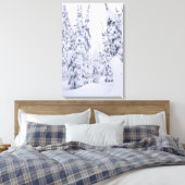 Pijnstokken met sneeuwbedekking canvas afdruk (Insitu (Slaapkamer))