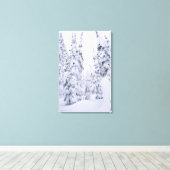 Pijnstokken met sneeuwbedekking canvas afdruk (Insitu (Houten vloer))