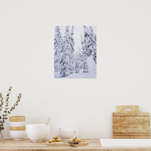 Pijnstokken met sneeuwbedekking poster (Keuken)