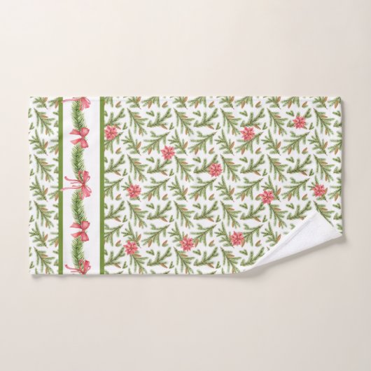 Pijnstokken, Pinecones en Poinsettias Bath Towel Bad Handdoek (Handdoek)