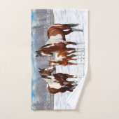 Pijnstokpaardjes in wintersneeuw bad handdoek (Handdoek)