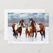 Pijnstokpaardjes in wintersneeuw briefkaart (Voorkant / Achterkant)