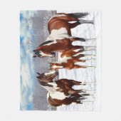 Pijnstokpaardjes in wintersneeuw fleece deken (Voorkant)