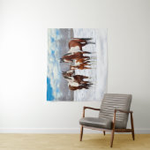 Pijnstokpaardjes in wintersneeuw wandkleed (In situ)