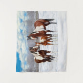 Pijnstokpaardjes in wintersneeuw wandkleed (Voorkant)