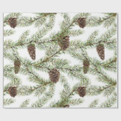 Pijntakken en -keien Kerstmis, nieuwjaar Cadeaupapier (Vlak)