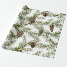 Pijntakken en -keien Kerstmis, nieuwjaar Cadeaupapier