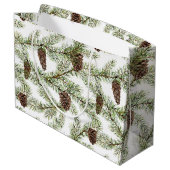 Pijntakken en -keien Kerstmis, nieuwjaar Groot Cadeauzakje (Achterkant Gekanteld)