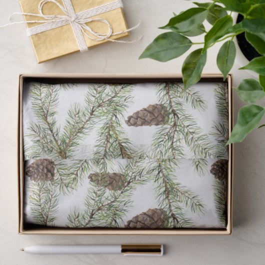 Pijntakken en -keien Kerstmis, nieuwjaar Tissuepapier (Geschenk)