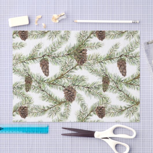 Pijntakken en -keien Kerstmis, nieuwjaar Tissuepapier (Craft)