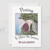 Pijntoon en lint met foto feestdagenkaart (Voorkant)