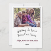 Pijntoon en lint met foto feestdagenkaart (Achterkant)