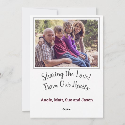 Pijntoon en lint met foto feestdagenkaart (Achterkant)