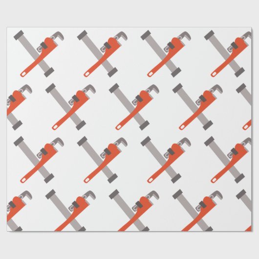 Pijp en moersleutel cadeaupapier (Vlak)