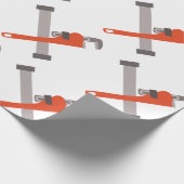 Pijp en moersleutel cadeaupapier (Hoek)