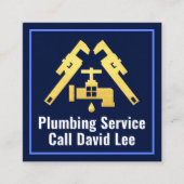 Pijp moersleutel kraan lekkende dak vierkante visitekaartje (Voorkant)