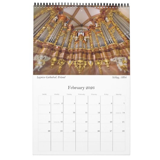 Pijp Organen Oude en Nieuwe Aanpasbare kalender (Feb 2026)
