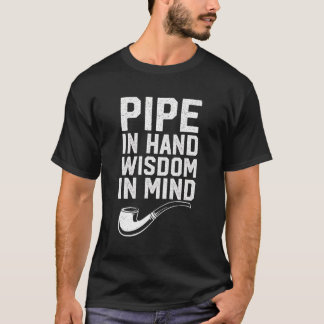Pijp Roken Tabak Roker Pijp in Hand Wijsheid in T-shirt