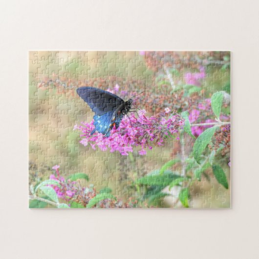 Pijpbloempages op vlinderstruik legpuzzel (Horizontaal)
