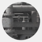 Pijpen en afsluiters ronde sticker (Voorkant)