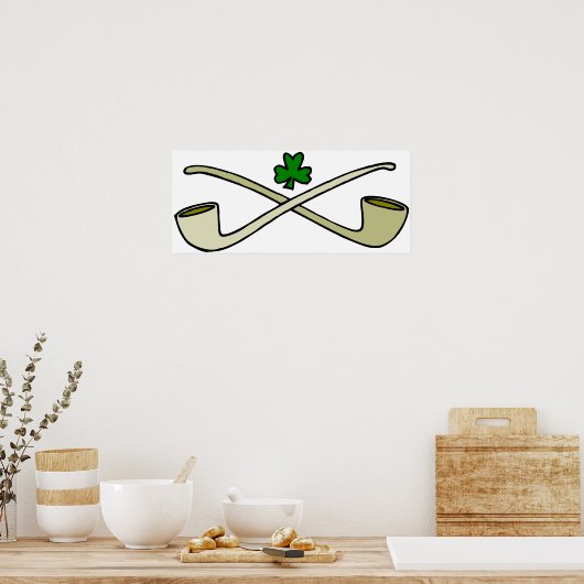Pijpen en shamrock poster (Keuken)