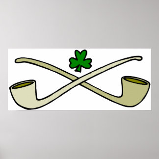 Pijpen en shamrock poster