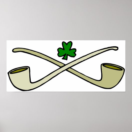 Pijpen en shamrock poster (Voorkant)