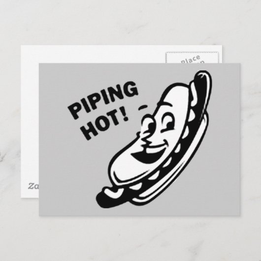 PIJPEN HOT! Retro Hot Dog - zwart en wit Briefkaart (Voorkant / Achterkant)