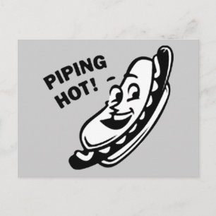 PIJPEN HOT! Retro Hot Dog - zwart en wit Briefkaart