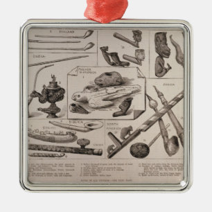 Pijpen van alle volkeren metalen ornament