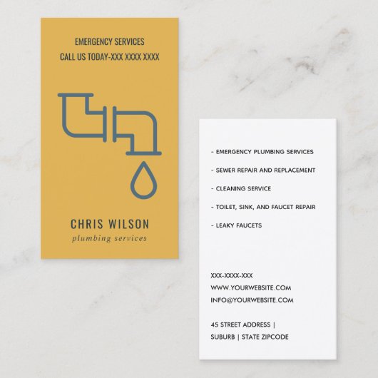 PIJPEN VAN DE DIENST VAN HET PIJPEN VAN HET AANTAL VISITEKAARTJE (Voorkant / Achterkant)