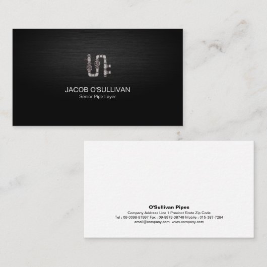 Pijplaagfitter loodgieterswerk visitekaartje (Voorkant / Achterkant)
