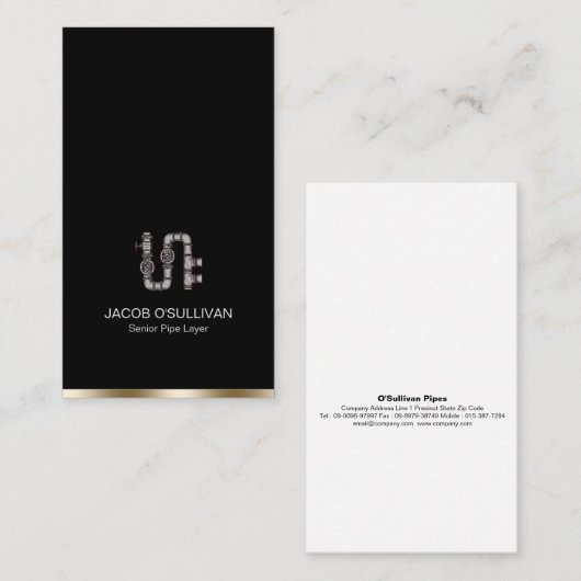 Pijplaagfitter loodgieterswerk visitekaartje (Voorkant / Achterkant)