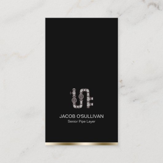 Pijplaagfitter loodgieterswerk visitekaartje (Voorkant)