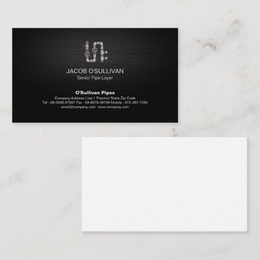 Pijplaagfitter loodgieterswerk visitekaartje (Voorkant / Achterkant)