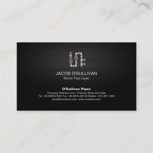 Pijplaagfitter loodgieterswerk visitekaartje (Voorkant)