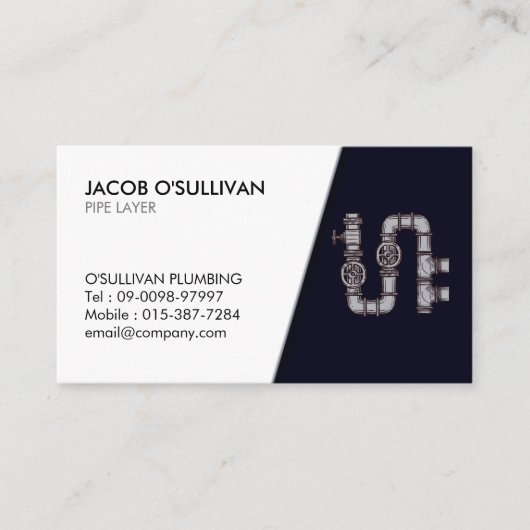 Pijplaagfitter loodgieterswerk visitekaartje (Voorkant)
