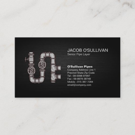 Pijplaagfitter loodgieterswerk visitekaartje (Voorkant)