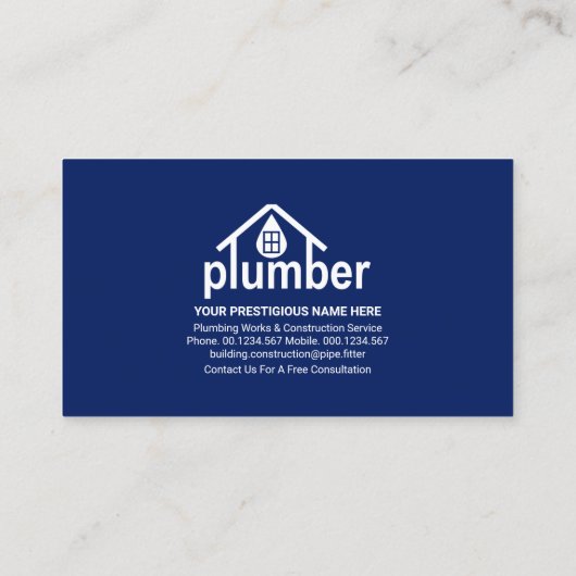 Pijpleiding Blauwe waterleiding Visitekaartje (Achterkant)