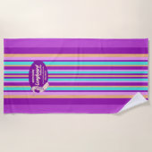Pijpleiding Surfboard Hawaiian Striped - Violet Strandlaken (Voorkant)