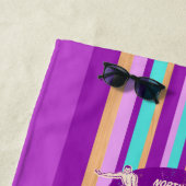 Pijpleiding Surfboard Hawaiian Striped - Violet Strandlaken (In situ)