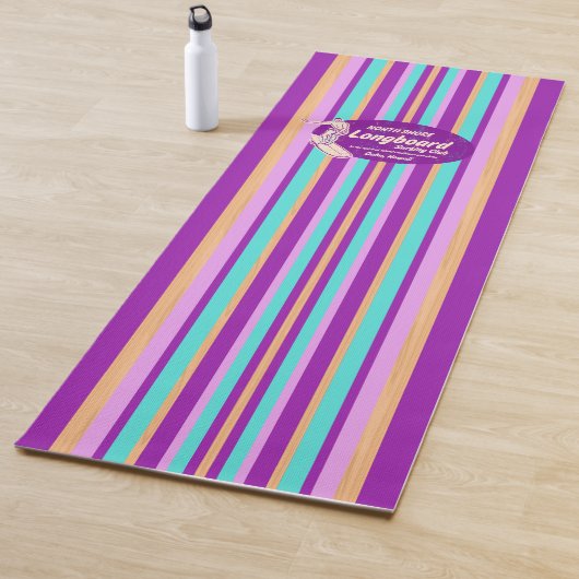 Pijpleiding Surfboard Hawaiian Striped Violet Yogamat (In situ)