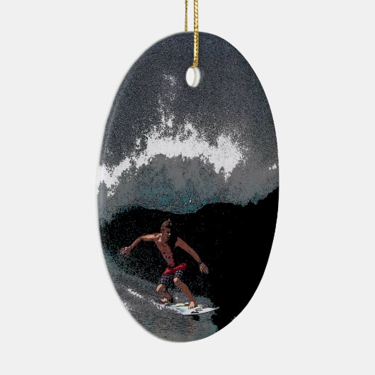 Pijpleiding Surfer-kerstversiering Keramisch Ornament (Rechts)