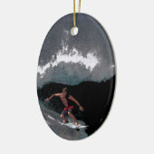 Pijpleiding Surfer-kerstversiering Keramisch Ornament (Links)