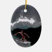 Pijpleiding Surfer-kerstversiering Keramisch Ornament (Voorkant)